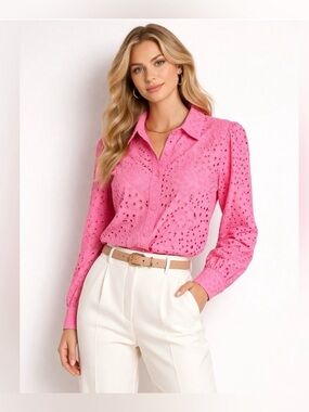 Joie Embroidered Eyelet Top NWT Medium